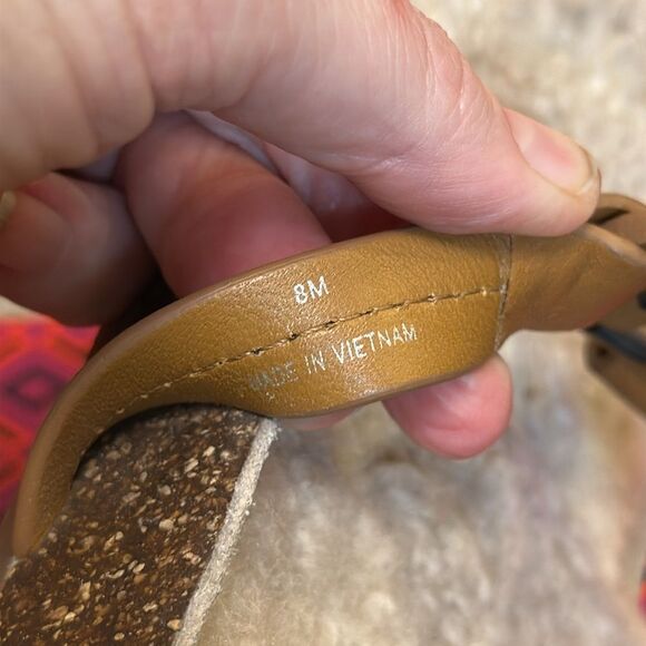 TORY BURCH CLOUD SHEARLING LEATHER MILLER SANDALS NATURAL CORK VGUC SZ 8M - Picture 7 of 14